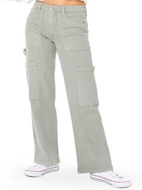 Excellent Condition, Women's SZ 11/30, COTTON, Utility Cargo Pants, Khaki Green